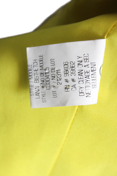 Theory Women's Long Sleeves Open Front Lined Basic Jacket Blazer Yellow Size 4