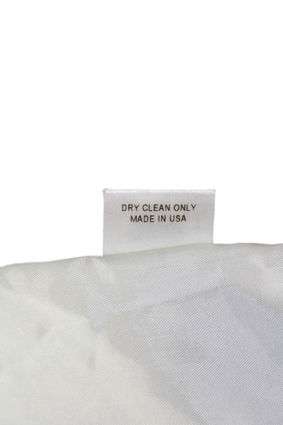 Loeffler Randall Womens Wool Long Sleeve Button Gingham Print Jacket White Size