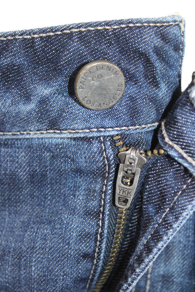 Paige Womens Cotton Distressed Zip Dark Wash Denim Shorts Blue Size 27
