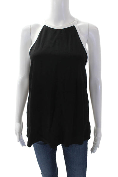 Zara Womens Halter Neck Sleeveless Pullover Tied Blouse Top Black Size S