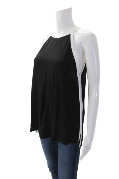 Zara Womens Halter Neck Sleeveless Pullover Tied Blouse Top Black Size S