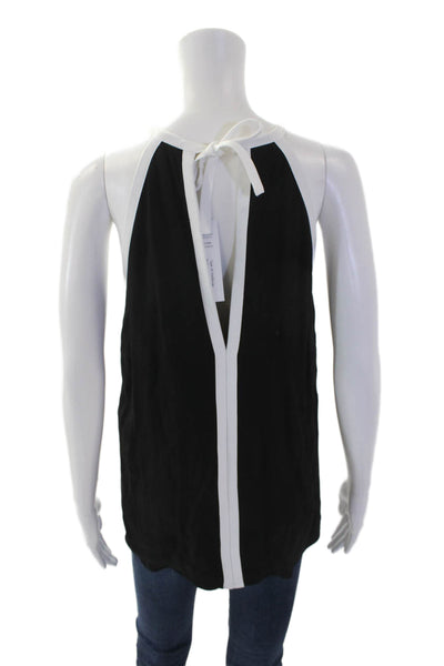 Zara Womens Halter Neck Sleeveless Pullover Tied Blouse Top Black Size S