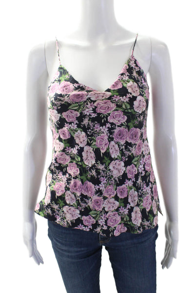 Cami Womens Floral Print Sleeveless V-Neck Camisole Blouse Multicolor Size 2XS