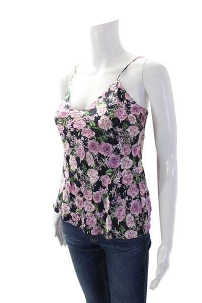 Cami Womens Floral Print Sleeveless V-Neck Camisole Blouse Multicolor Size 2XS