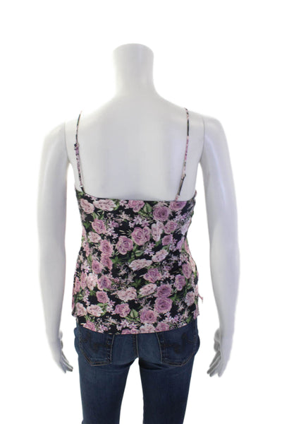 Cami Womens Floral Print Sleeveless V-Neck Camisole Blouse Multicolor Size 2XS