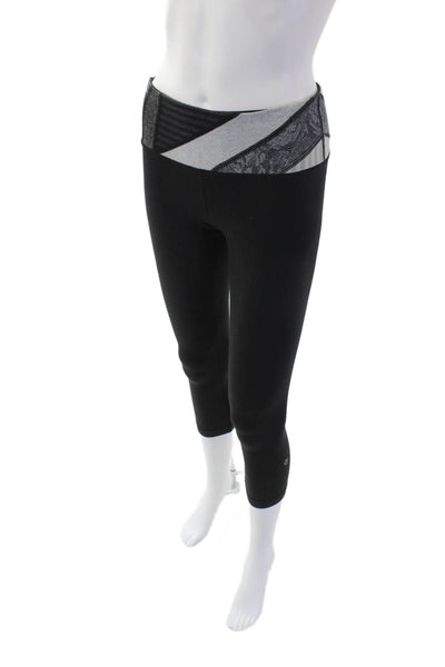 Lululemon Womens High Waisted Knit Lined Ankle Leggings Black Size S