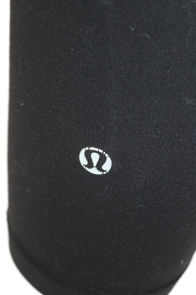 Lululemon Womens High Waisted Knit Lined Ankle Leggings Black Size S