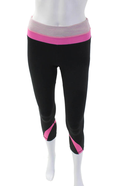 Lululemon Womens Spandex Textured Lined Slim Leggings Black Size S