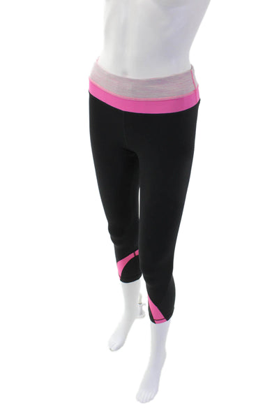 Lululemon Womens Spandex Textured Lined Slim Leggings Black Size S