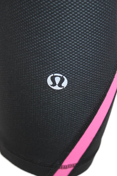 Lululemon Womens Spandex Textured Lined Slim Leggings Black Size S