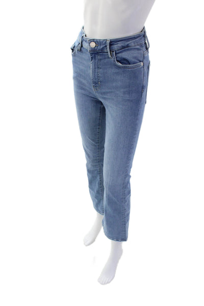 Frame Womens Cotton Zip Button Crop Boot Denim Jeans Blue Size EUR 26