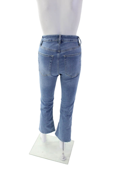 Frame Womens Cotton Zip Button Crop Boot Denim Jeans Blue Size EUR 26