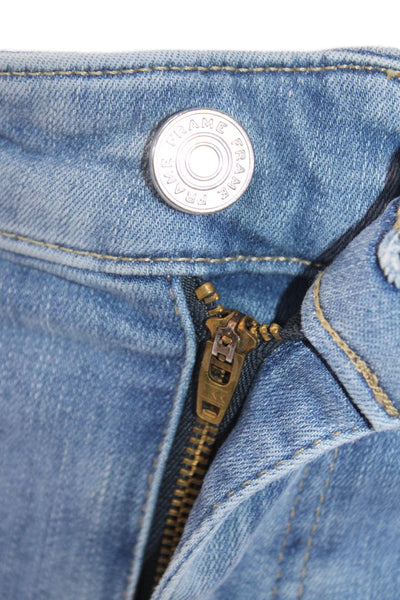 Frame Womens Cotton Zip Button Crop Boot Denim Jeans Blue Size EUR 26
