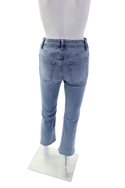 Frame Womens Cotton Zip Button Straight Leg Crop Jeans Blue Size EUR 26