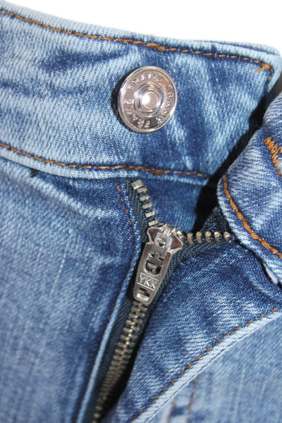 Frame Womens Cotton Zip Button Straight Leg Crop Jeans Blue Size EUR 26