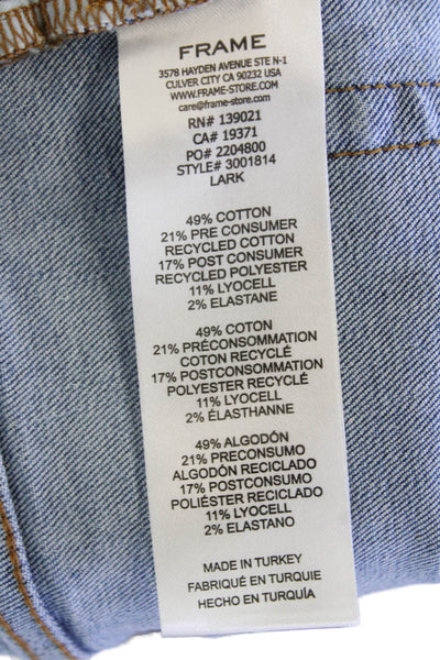 Frame Womens Cotton Zip Button Straight Leg Crop Jeans Blue Size EUR 26