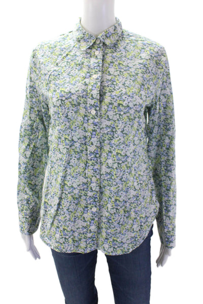J Crew Womens Long Sleeve Button Up Floral Printed Blouse Multi Size 04