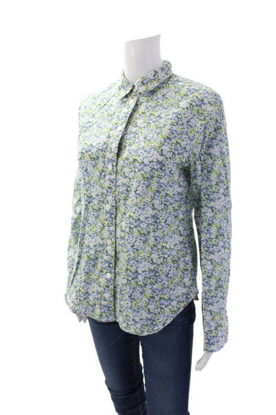 J Crew Womens Long Sleeve Button Up Floral Printed Blouse Multi Size 04