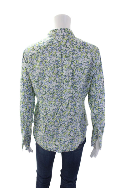 J Crew Womens Long Sleeve Button Up Floral Printed Blouse Multi Size 04