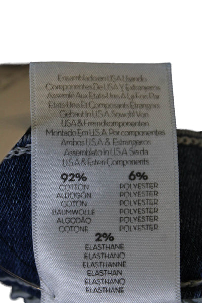 Mother Womens High Rise Distressed Raw Hem Skinny Jeans Blue Size 27