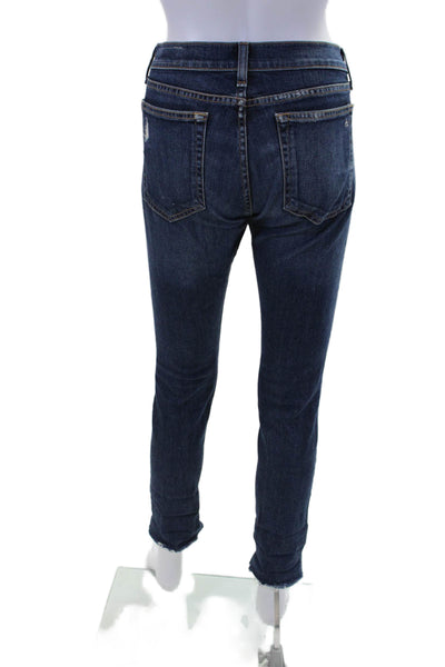 Rag & Bone Jean Womens Low Rise Dark Wash Distressed Jeans Blue Size 25