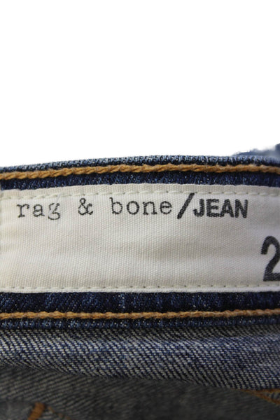 Rag & Bone Jean Womens Low Rise Dark Wash Distressed Jeans Blue Size 25