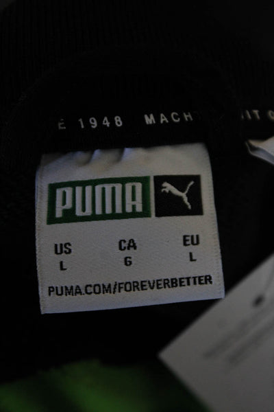 Puma Mens Full Zip Colorblock Striped Athletic Jacket Black Multicolor Size L