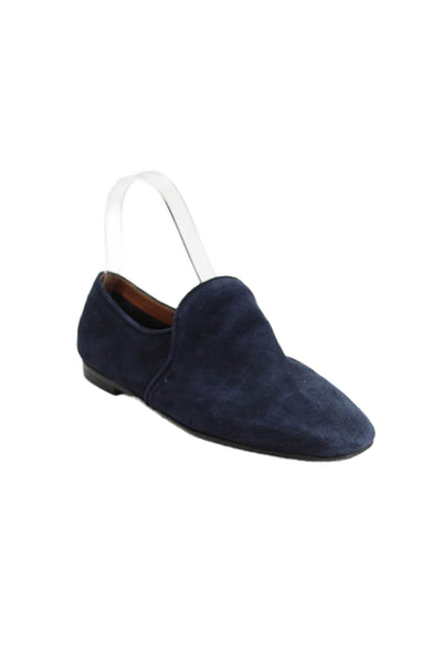 Aquatalia Womens Suede Slip On Flats Blue Size 6.5