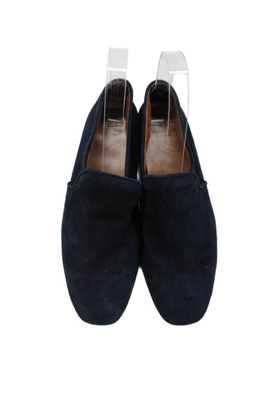 Aquatalia Womens Suede Slip On Flats Blue Size 6.5