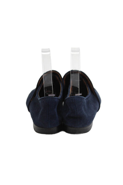 Aquatalia Womens Suede Slip On Flats Blue Size 6.5