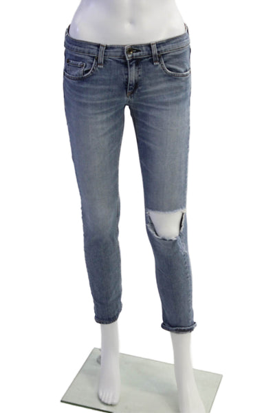 Rag & Bone Jean Womens Low Rise The Dre Skinny Leg Jeans Mariner Blue Size 25