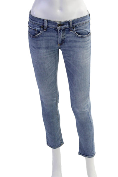 Rag & Bone Jean Womens Low Rise Tomboy Skinny Leg Jeans West Village Blue Size 2