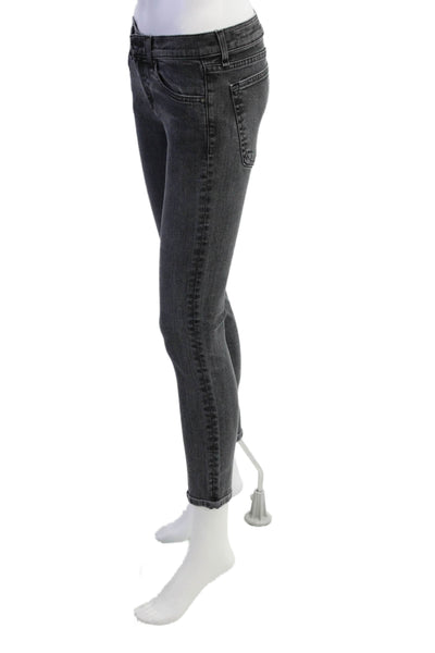 Rag & Bone Jean Womens Tomboy Mid Rise Skinny Leg Jeans Black Cotton Size 25