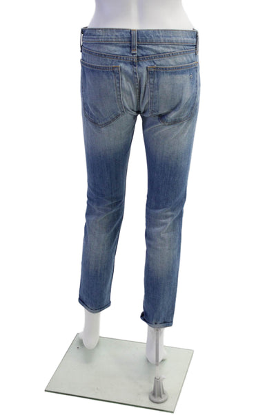Rag & Bone Jean Womens Mid Rise The Dre Skinny Leg Jeans Green Cast Blue Size 24
