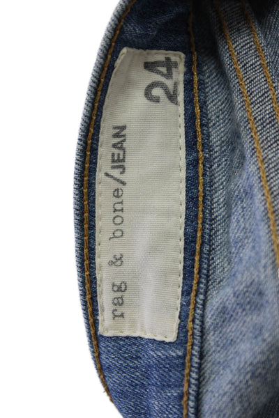 Rag & Bone Jean Womens Mid Rise The Dre Skinny Leg Jeans Green Cast Blue Size 24