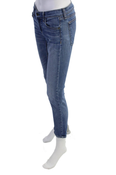 Rag & Bone Jean Womens Mid Rise The Dre Skinny Leg Jeans Stoke Blue Size 24