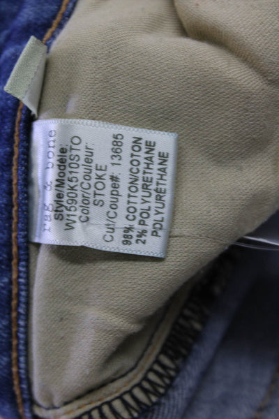 Rag & Bone Jean Womens Mid Rise The Dre Skinny Leg Jeans Stoke Blue Size 24