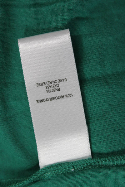 BCBGMAXAZRIA Womens Half Sleeve V Neck Knit Blouse Green Size Medium