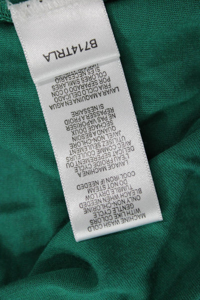 BCBGMAXAZRIA Womens Half Sleeve V Neck Knit Blouse Green Size Medium