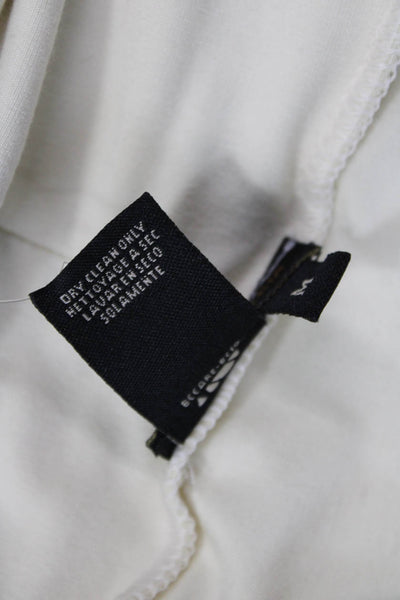 BCBGMAXAZRIA Womens Long Sleeve V Neck Knit Shirt White Size Medium