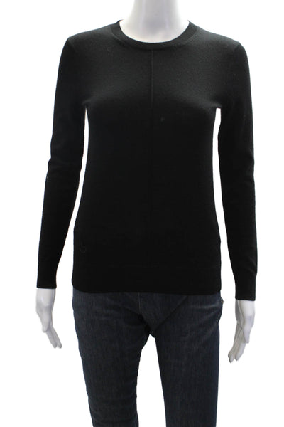 Club Monaco Womens Round Neck Long Sleeve Pullover Sweater Top Black Size XS