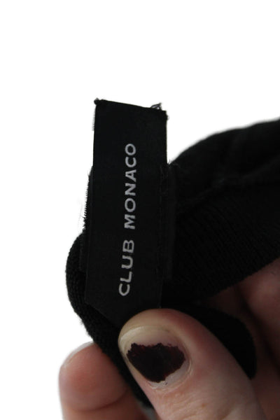 Club Monaco Womens Round Neck Long Sleeve Pullover Sweater Top Black Size XS