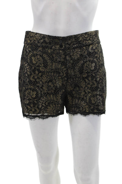 Rachel Rachel Roy Women's Button Flat Front Lace Dress Shorts Black Size 0