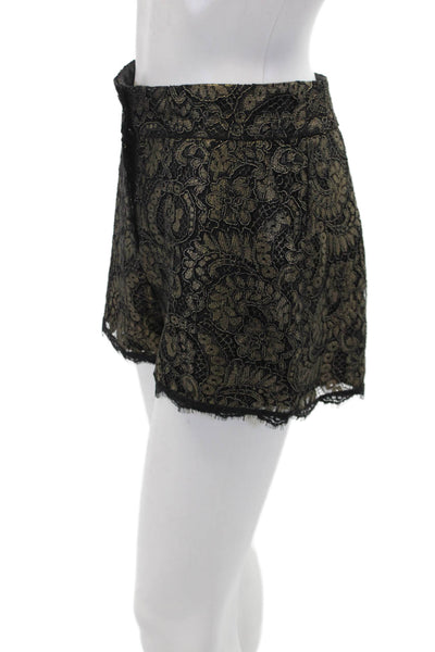 Rachel Rachel Roy Women's Button Flat Front Lace Dress Shorts Black Size 0