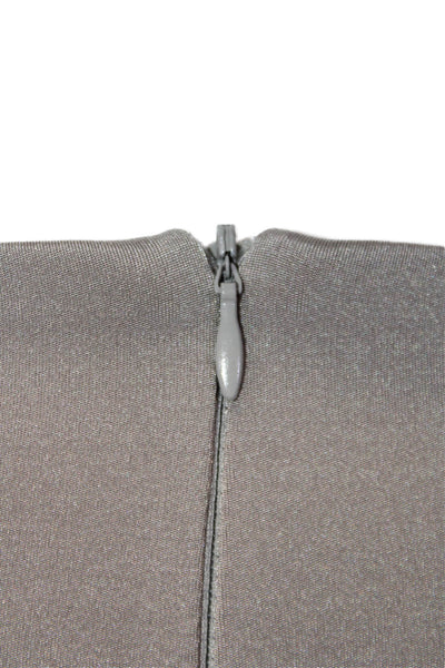 La Pina Women's Round Neck Long Sleeves Silky Mini Dress Gray Size S