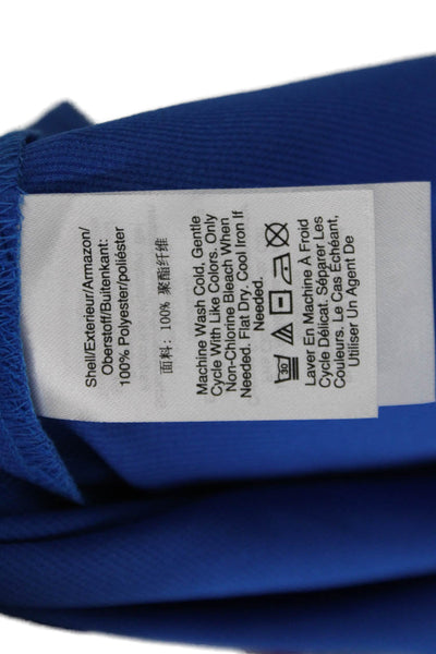 DKNY Women's Round Neck Sleeveless Studs Slit Hem Tank Top Blouse Blue Size S