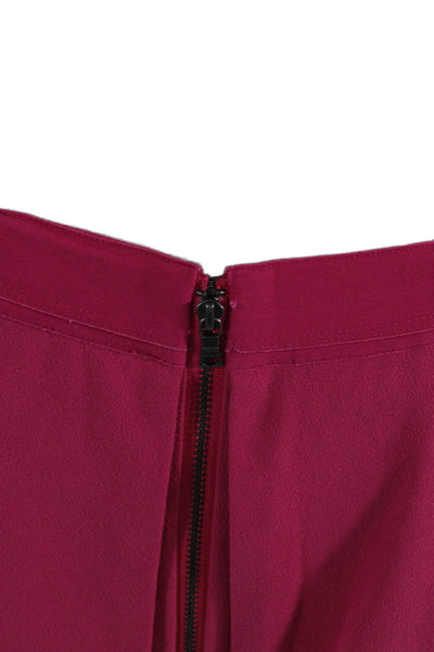 Alice + Olivia Womens Knee Length Back Zipper Peplum Pencil Skirt Pink Size 6