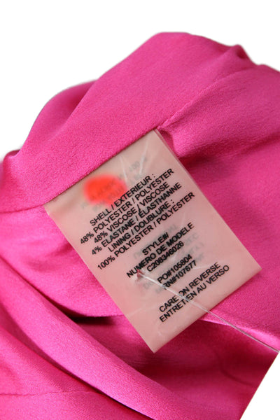 Alice + Olivia Womens Knee Length Back Zipper Peplum Pencil Skirt Pink Size 6