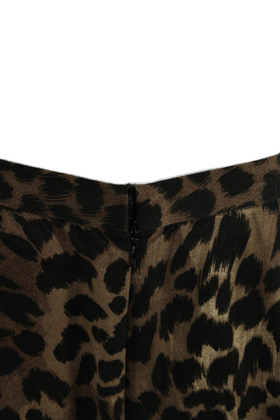 Michael Michael Kors Womens Animal Print Pencil Skirt Brown Cotton Size 6