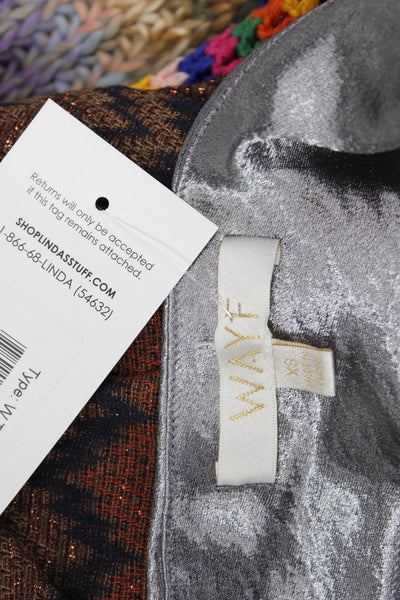 Wayf Womens Spaghetti Strap Cowl Neck Cropped Blouse Steel Gray Size XS
